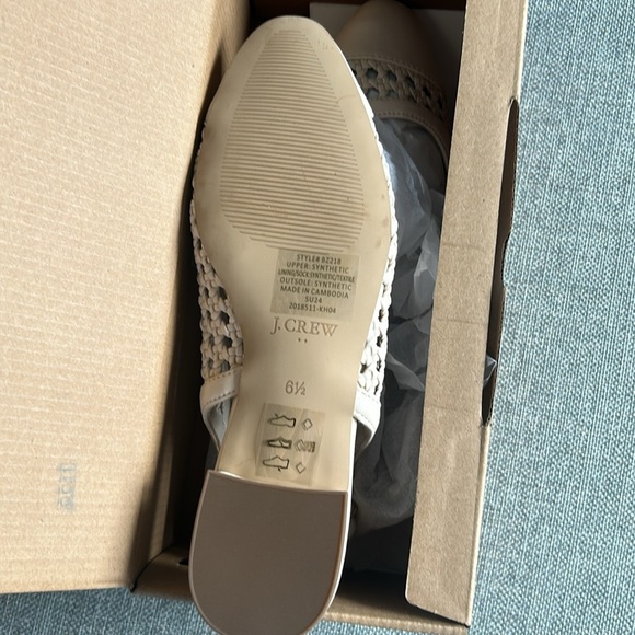 J. Crew Woven Slingback Flats color Dusty Ivory size 6 1/2 - Picture 6 of 8